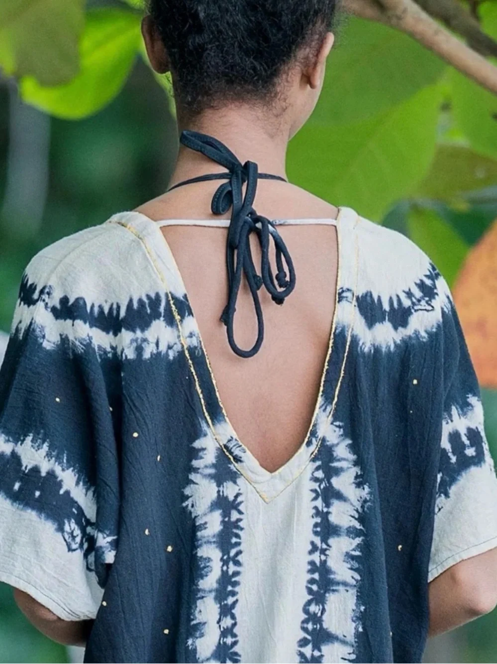 Natural Life Sayulita Kaftan heart tie dye tunic one size gauze summer beach